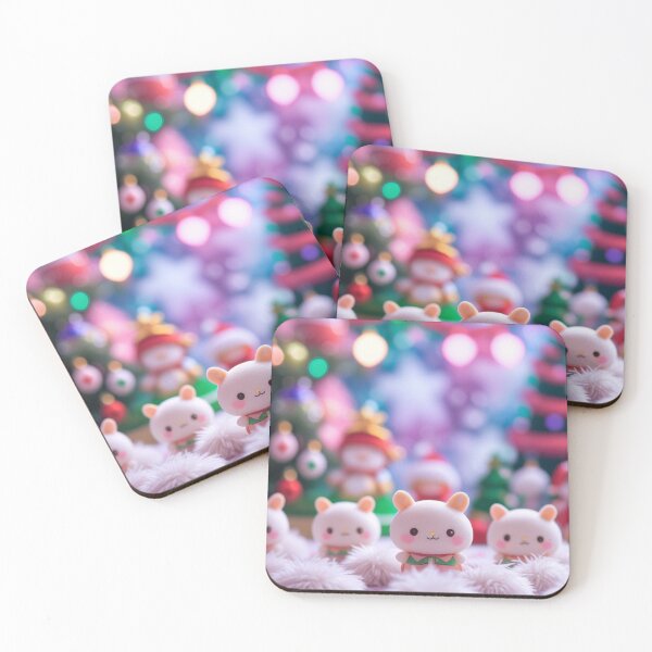 Item preview, cute christmas background bokeh kawaii sthetic korean toys little white toy fuzzies blurry designed and sold by evanurozi.