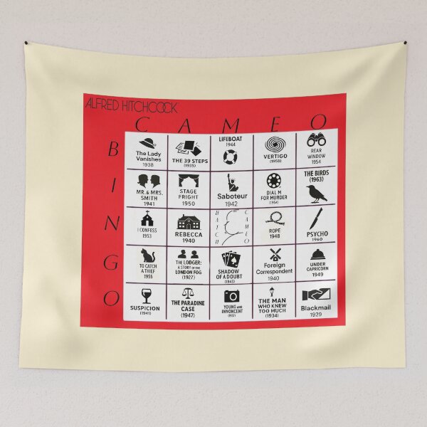 Item preview, Alfred Hitchcock™ Cameo Bingo Card - Buttery Cream Edition  designed and sold by WheelieGdArt.