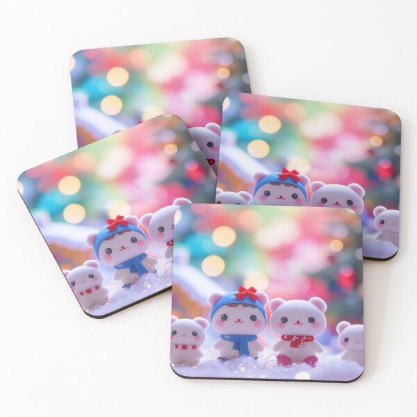 Item preview, cute christmas background bokeh kawaii sthetic korean toys little white toy fuzzies blurry designed and sold by evanurozi.
