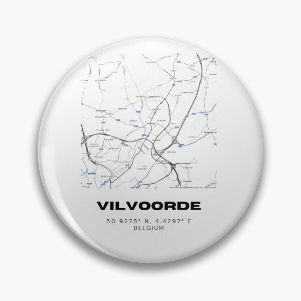 Item preview, Vilvoorde Belgium Map | Modern Minimalist Black and White Print designed and sold by RM-Journey.