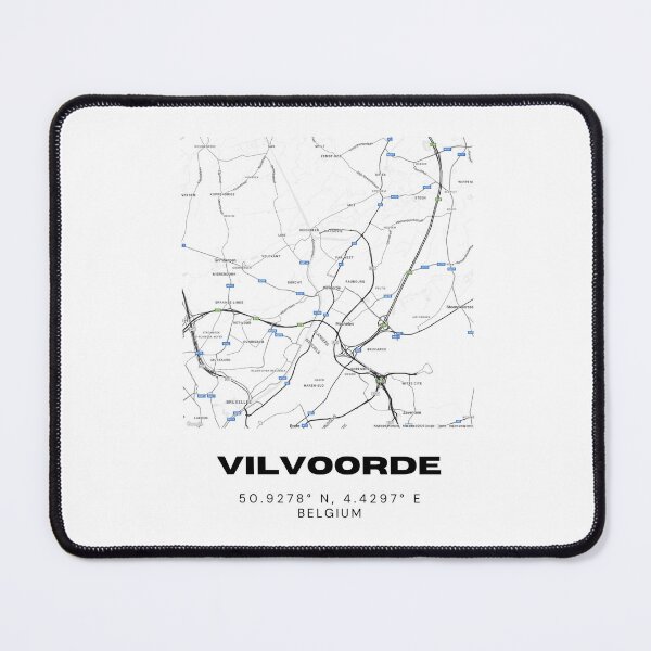 Item preview, Vilvoorde Belgium Map | Modern Minimalist Black and White Print designed and sold by RM-Journey.