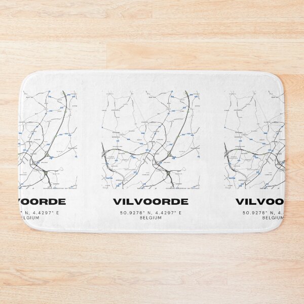 Item preview, Vilvoorde Belgium Map | Modern Minimalist Black and White Print designed and sold by RM-Journey.
