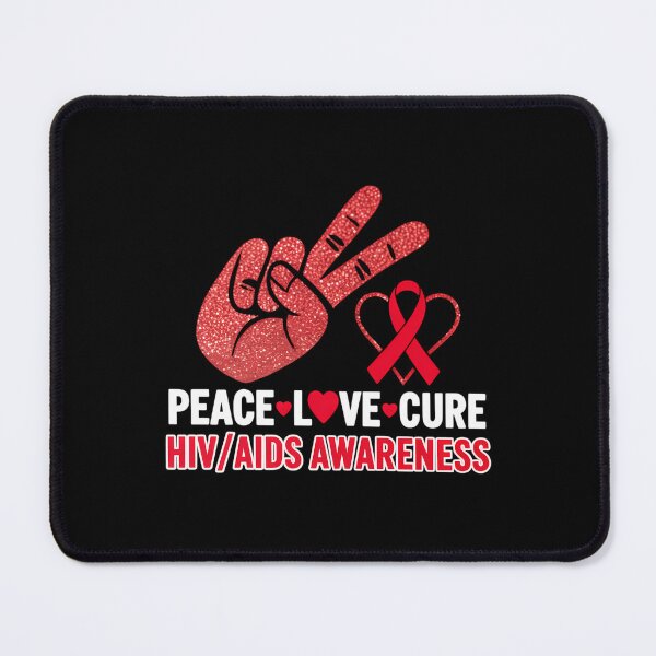 Item preview, Peace Love Cure World Aids Day HIV AIDS Awareness designed and sold by ValerieRodrigue.
