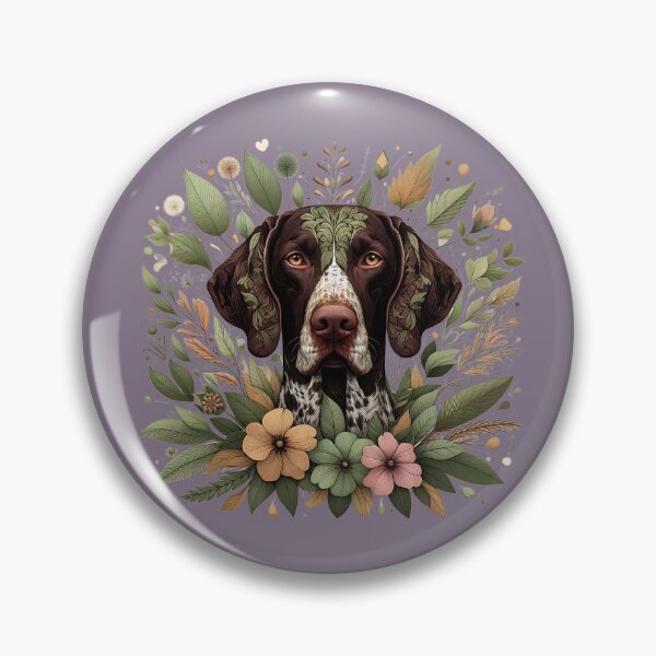 Item preview, German Shorthaired Pointer Dog Botanical Nature Art Illustration1 designed and sold by BirdsnStuff.