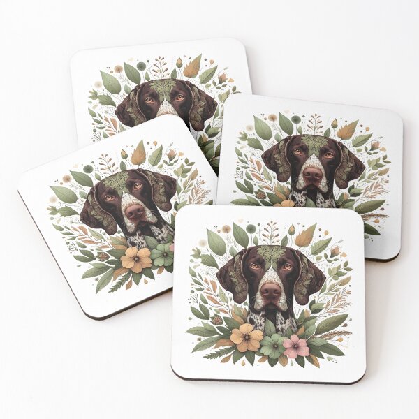 Item preview, German Shorthaired Pointer Dog Botanical Nature Art Illustration1 designed and sold by BirdsnStuff.