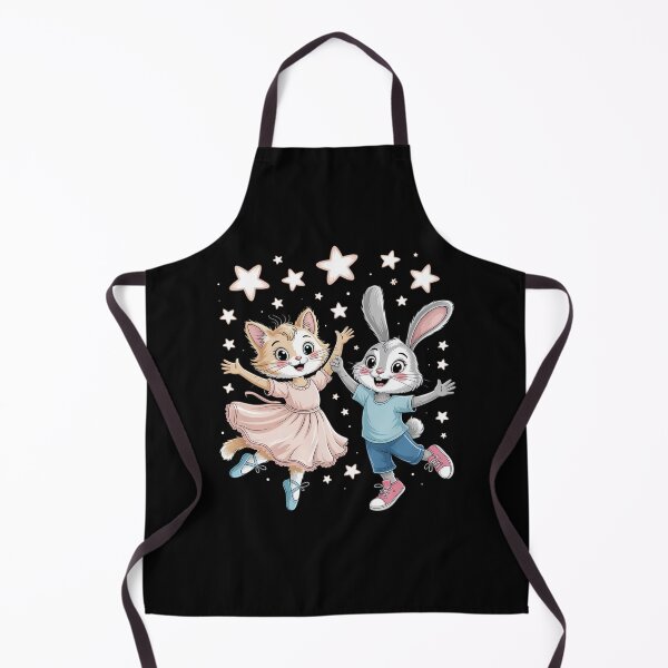 Item preview, Dancing Cat and Bunny Watercolor Ballet Art with Stars designed and sold by tabdejinti.