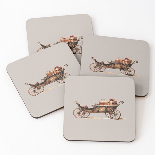 Item preview, Rustic Christmas Carriage Vintage Holiday Art by Anne Brooke Art designed and sold by Anne Brooke Art.
