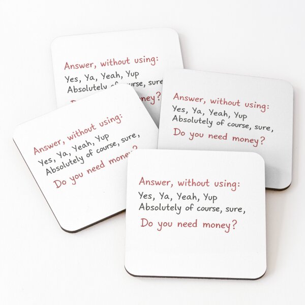 Item preview, Answer Without Yes Challenge Linguistic Riddle Humor Minimalist Script designed and sold by chattsuede.