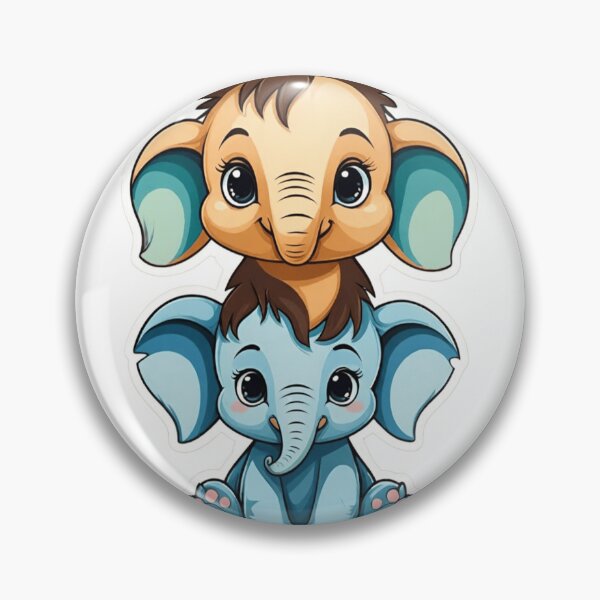 Item preview, Kawaii Baby Elephant Tower: Adorable and Cute Duo designed and sold by norachiang.