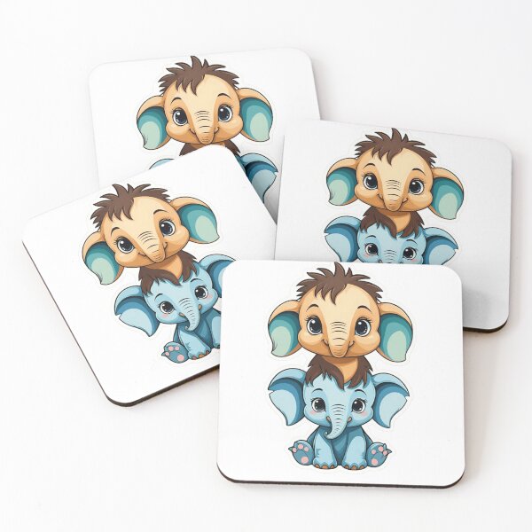 Item preview, Kawaii Baby Elephant Tower: Adorable and Cute Duo designed and sold by norachiang.