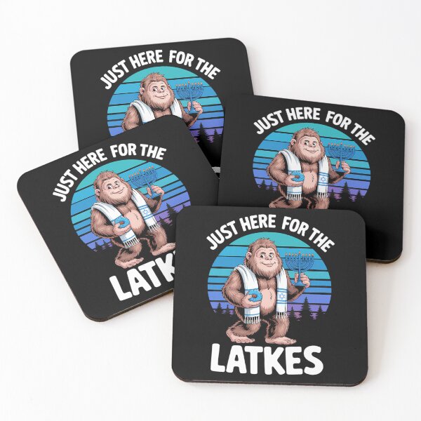 Item preview, Just Here For The Latkes Hanukkah Bigfoot Boy designed and sold by ValerieRodrigue.