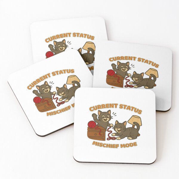 Item preview, Current Status: Mischief Mode – Cute Cat Chaos Design designed and sold by Humble Threadworks.