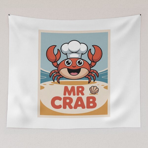 Item preview, Mr Crab Retro Cartoon Chef Beach Family Apparel designed and sold by chattsuede.