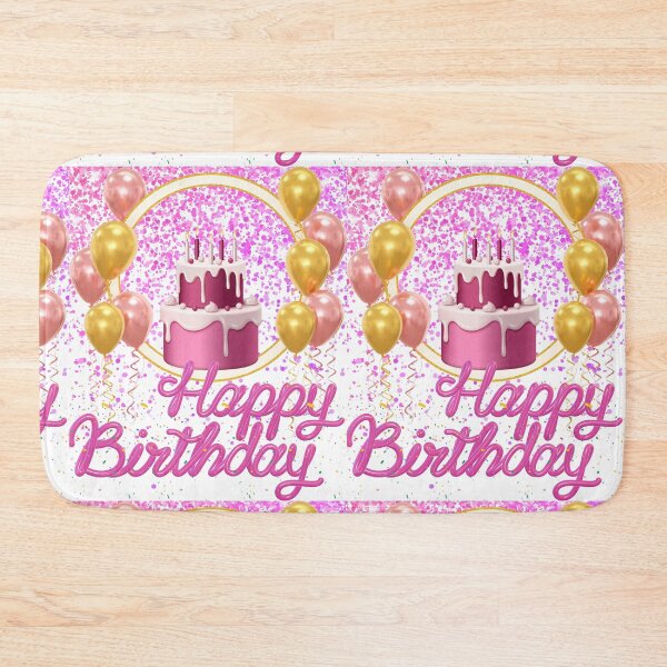 Item preview, Happy Birthday Pink Barbiecore Glam Gold Balloons Cake Trend Aesthetic designed and sold by VibranPalette.