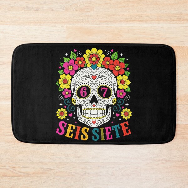 Item preview, Colorful Sugar Skull Seis Siete Day of the Dead Dia De Muertos Art designed and sold by SuziLope.