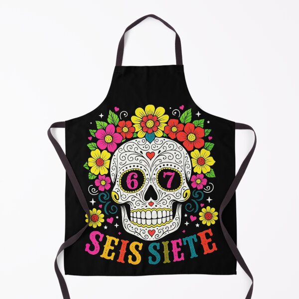 Item preview, Colorful Sugar Skull Seis Siete Day of the Dead Dia De Muertos Art designed and sold by SuziLope.
