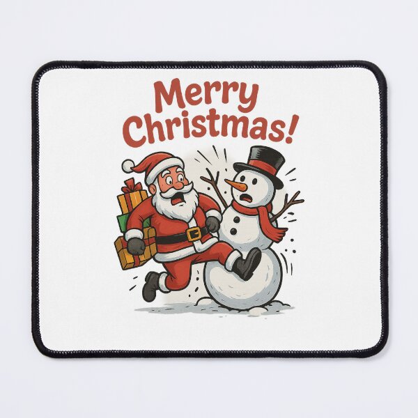Item preview, Funny Santa Crashes Into Snowman – Christmas Humor T-Shirt Design designed and sold by MeixGraphics.