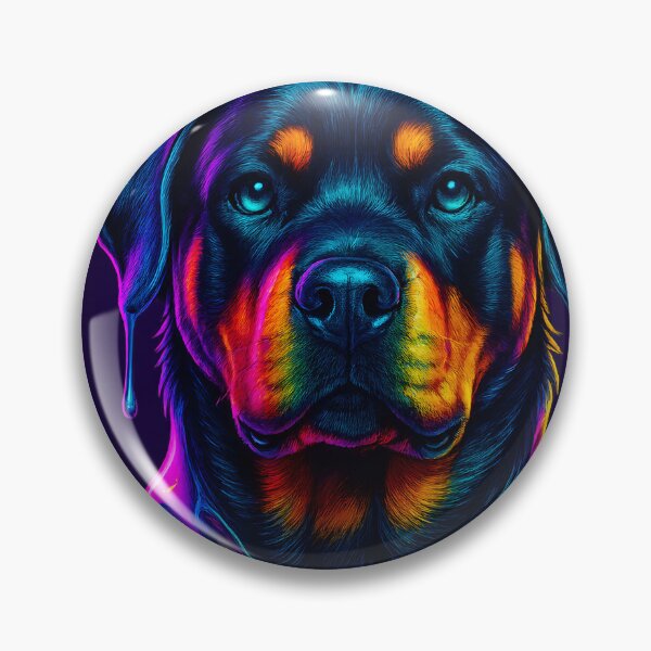Item preview, Rottweiler Chrome Drip – Y2K Neon Dog Art designed and sold by Savannarojas.