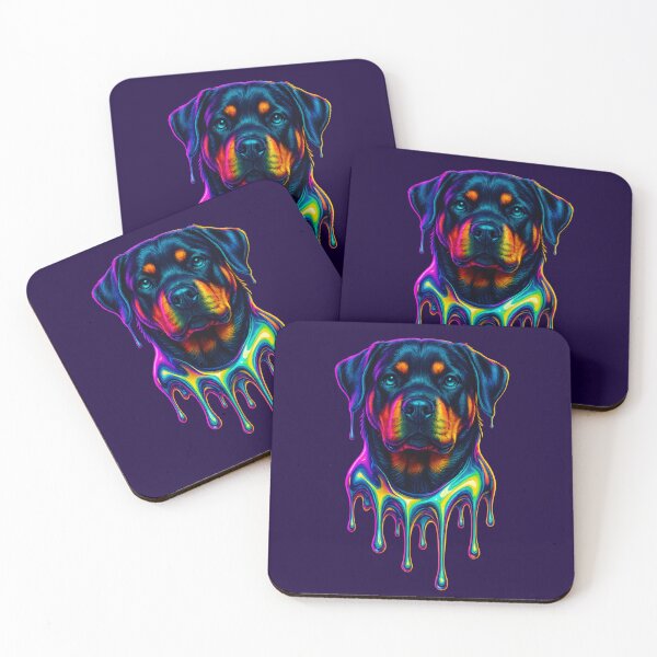 Item preview, Rottweiler Chrome Drip – Y2K Neon Dog Art designed and sold by Savannarojas.