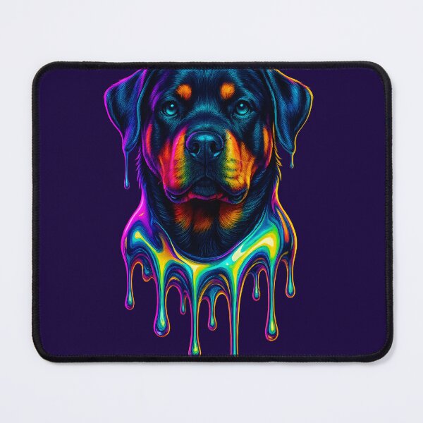 Item preview, Rottweiler Chrome Drip – Y2K Neon Dog Art designed and sold by Savannarojas.