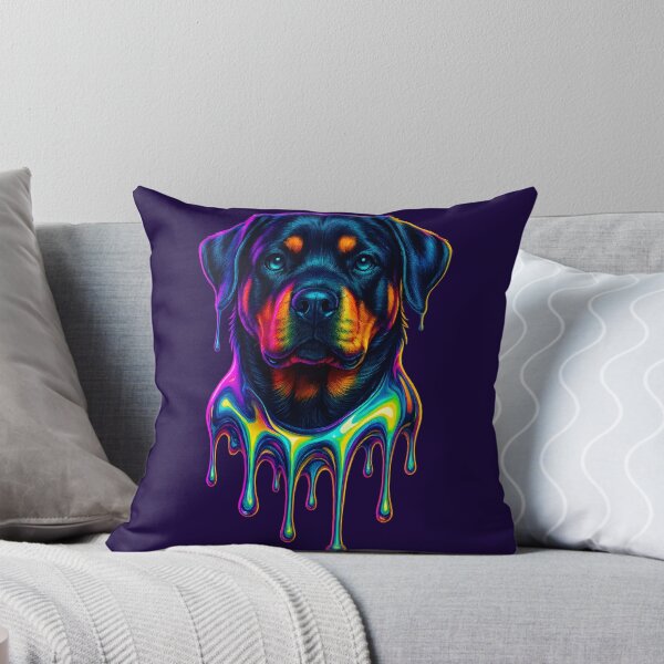 Item preview, Rottweiler Chrome Drip – Y2K Neon Dog Art designed and sold by Savannarojas.