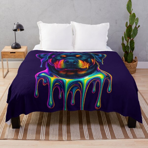 Item preview, Rottweiler Chrome Drip – Y2K Neon Dog Art designed and sold by Savannarojas.