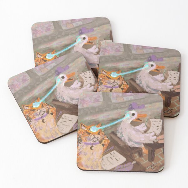 Item preview, The cat tries to use telepathy to cheat on the test, but the duck didnt study either. designed and sold by guilhernunes.