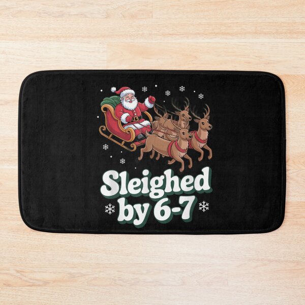 Item preview, Funny Christmas Santa Sleigh Quote, Sleighed by 6-7 Cute Reindeer Design designed and sold by SuziLope.