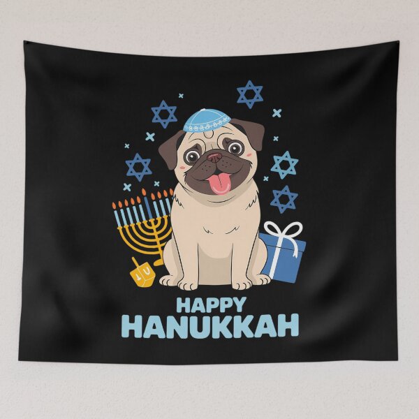 Item preview, Happy Hanukkah Dog Pug Cute Chanukah Jewish designed and sold by Sunset4Bones.