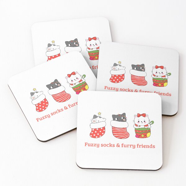 Item preview, Fuzzy Socks & Furry Friends – Cute Christmas Cats in Stockings designed and sold by tiagoprint.