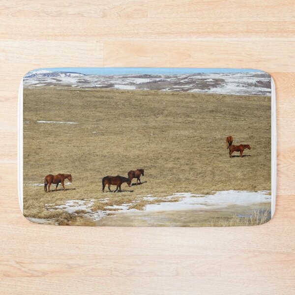 Item preview, Horses Grazing on a Snowy Hill designed and sold by Vivar Photo.