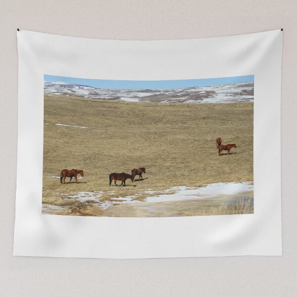 Item preview, Horses Grazing on a Snowy Hill designed and sold by Vivar Photo.