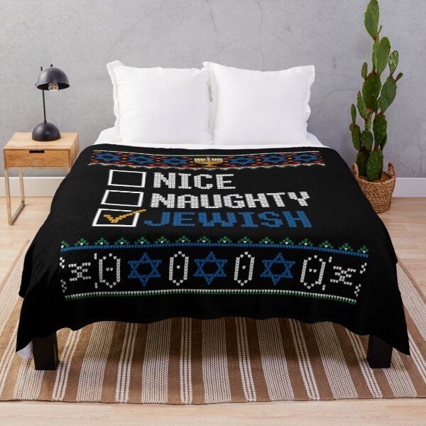 Item preview, Nice Naughty Jewish Christmas Funny Hanukkah designed and sold by Sunset4Bones.