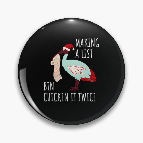 Item preview, Christmas Bin Chicken Australian Ibis Funny Black Background  designed and sold by ElizabethStep.
