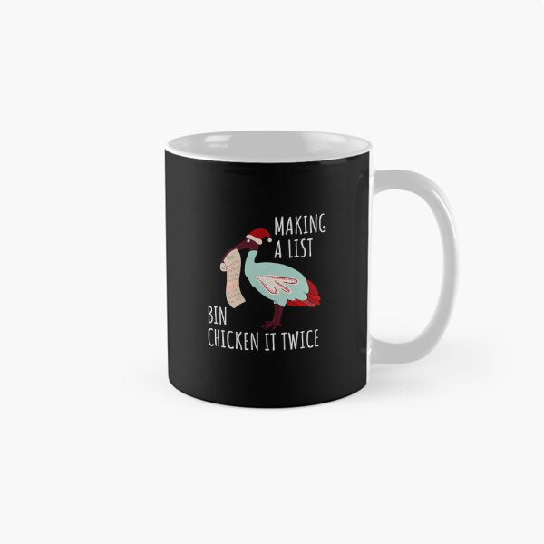 Item preview, Christmas Bin Chicken Australian Ibis Funny Black Background  designed and sold by ElizabethStep.