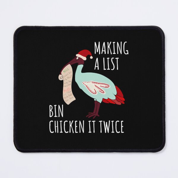 Item preview, Christmas Bin Chicken Australian Ibis Funny Black Background designed and sold by ElizabethStep.