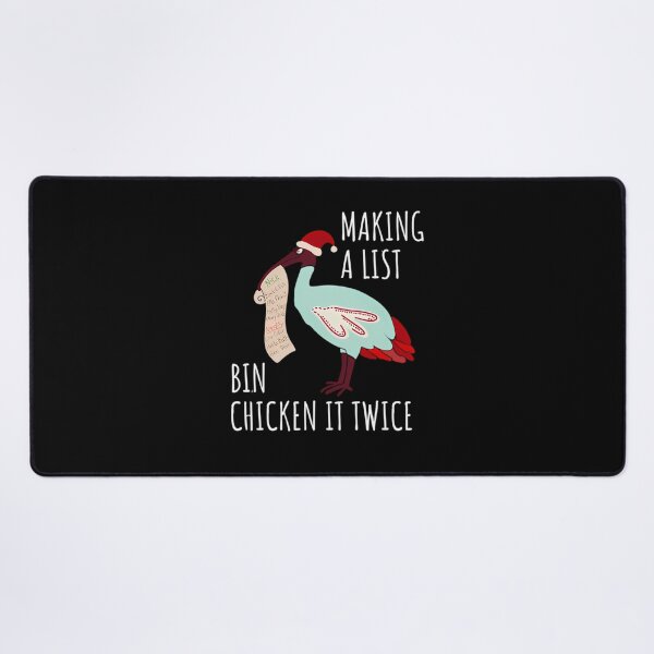 Item preview, Christmas Bin Chicken Australian Ibis Funny Black Background  designed and sold by ElizabethStep.