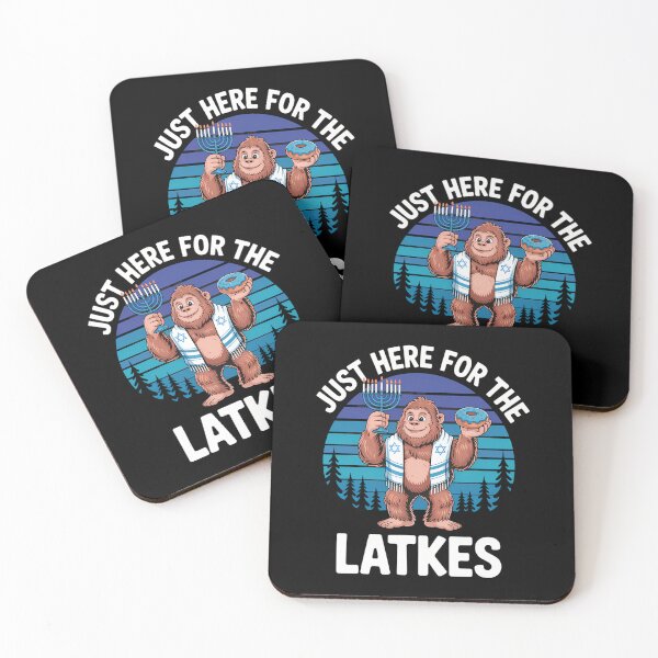 Item preview, Just Here For The Latkes Hanukkah Bigfoot Boy designed and sold by Sunset4Bones.
