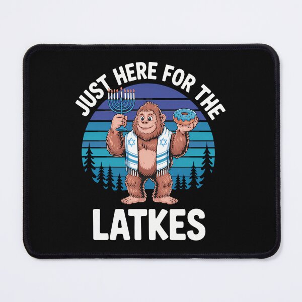 Item preview, Just Here For The Latkes Hanukkah Bigfoot Boy designed and sold by Sunset4Bones.