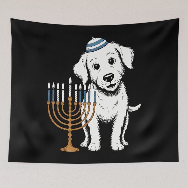 Item preview, Jewish Poodle Dog Menorah Hanukkah Chanukah designed and sold by Sunset4Bones.