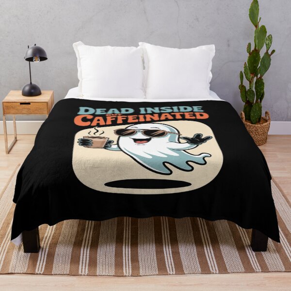 Item preview, Dead Inside But Caffeinated Funny Ghost Coffee designed and sold by ticlitule.