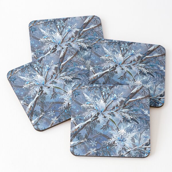 Item preview, Blue Winter Forest With Frosty Branches - Serene Icy Landscape designed and sold by CoolPixels.
