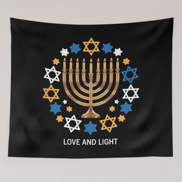Item preview, Love and Light Hanukkah Jew Menorah Jewish Chanukah designed and sold by Sunset4Bones.