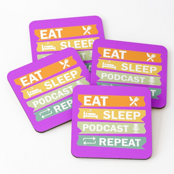 Item preview,  Eat Sleep Podcast Repeat - Funny Podcast , Podcasting designed and sold by DesignHouse07.