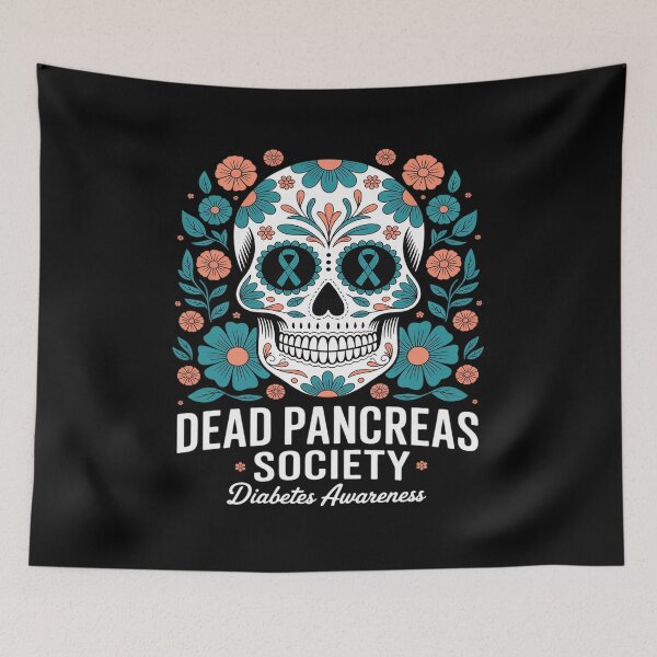 Item preview, Dead Pancreas Society Sugar Diabetes Awareness Skull Flower designed and sold by ticlitule.