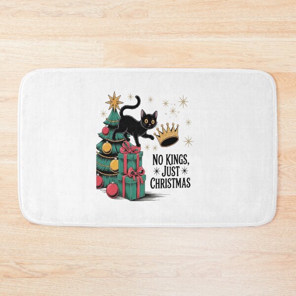 Item preview, No Kings Just Christmas  Funny Black Cat Christmas designed and sold by VladoZork.