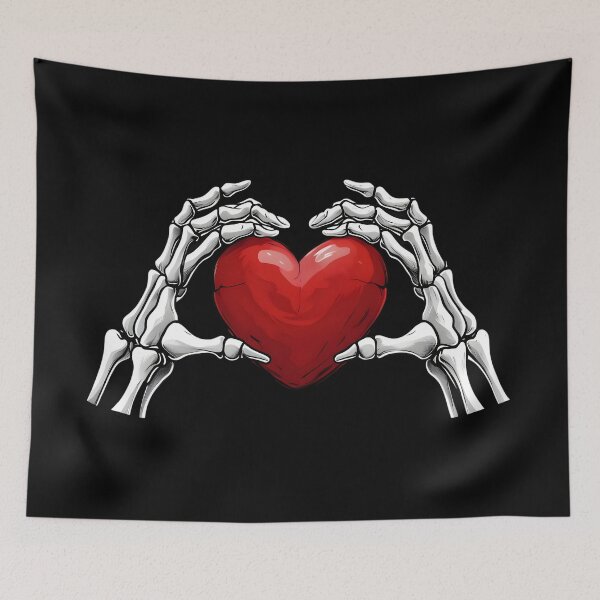 Item preview, Skeleton hands holding a red heart design designed and sold by EccentricsByE.