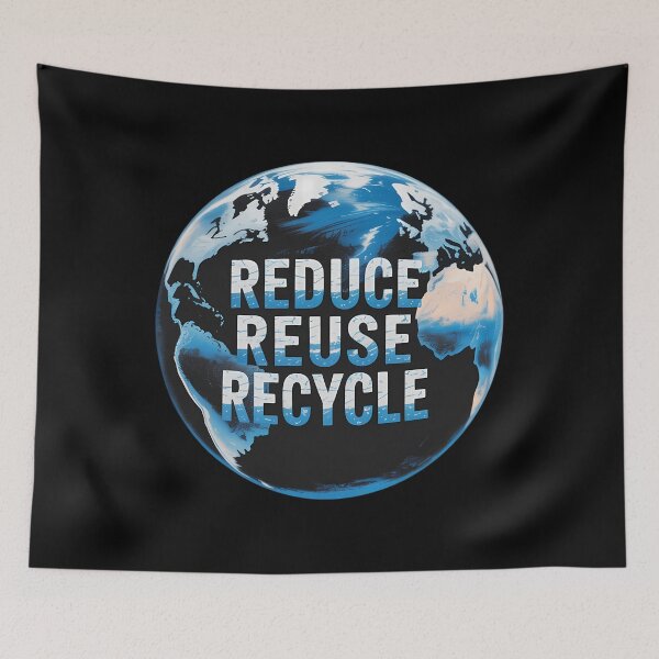Item preview, Reduce reuse Recycle garbage planet earth trash designed and sold by brynatshop.