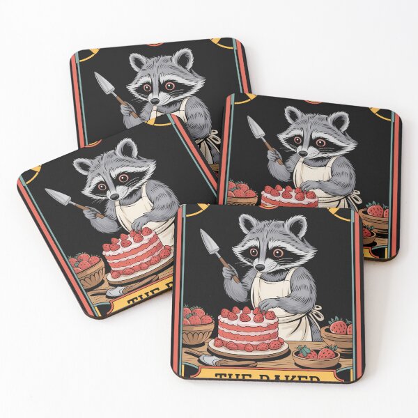 Item preview, Baker Baking Lovers Racoon making Cake Tarot Card designed and sold by Zephyr6Dragon.