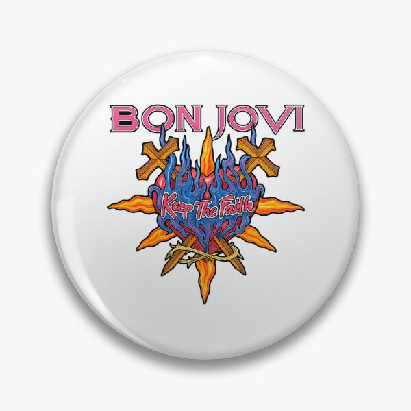 Item preview, bon jovi keep the faith flaming heart designed and sold by JulieLins33.